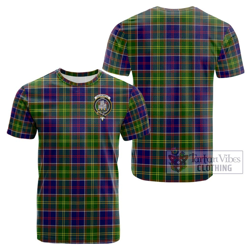 Dalrymple Tartan Cotton T-Shirt with Family Crest Kid's Shirt - Tartanvibesclothing Shop