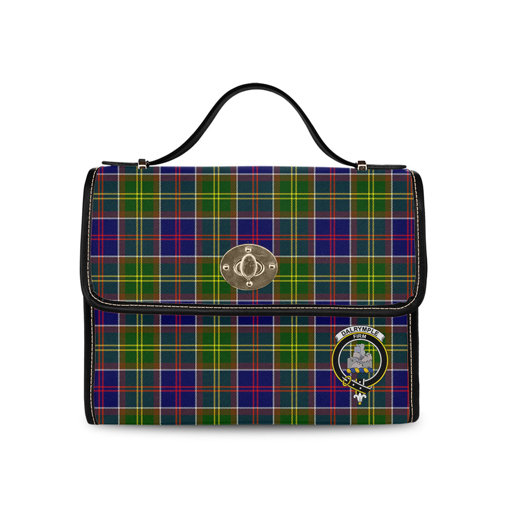 dalrymple-tartan-leather-strap-waterproof-canvas-bag-with-family-crest