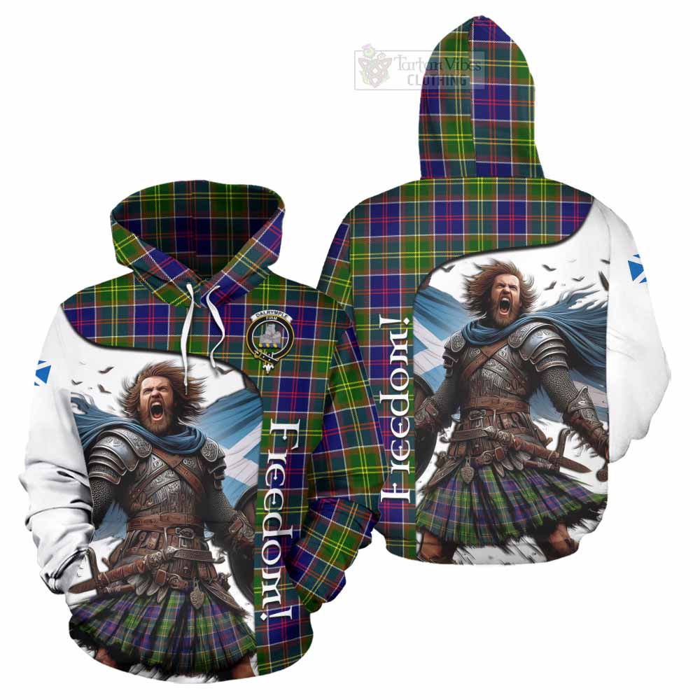Tartan Vibes Clothing Dalrymple Crest Tartan Hoodie Inspired by the Freedom of Scottish Warrior