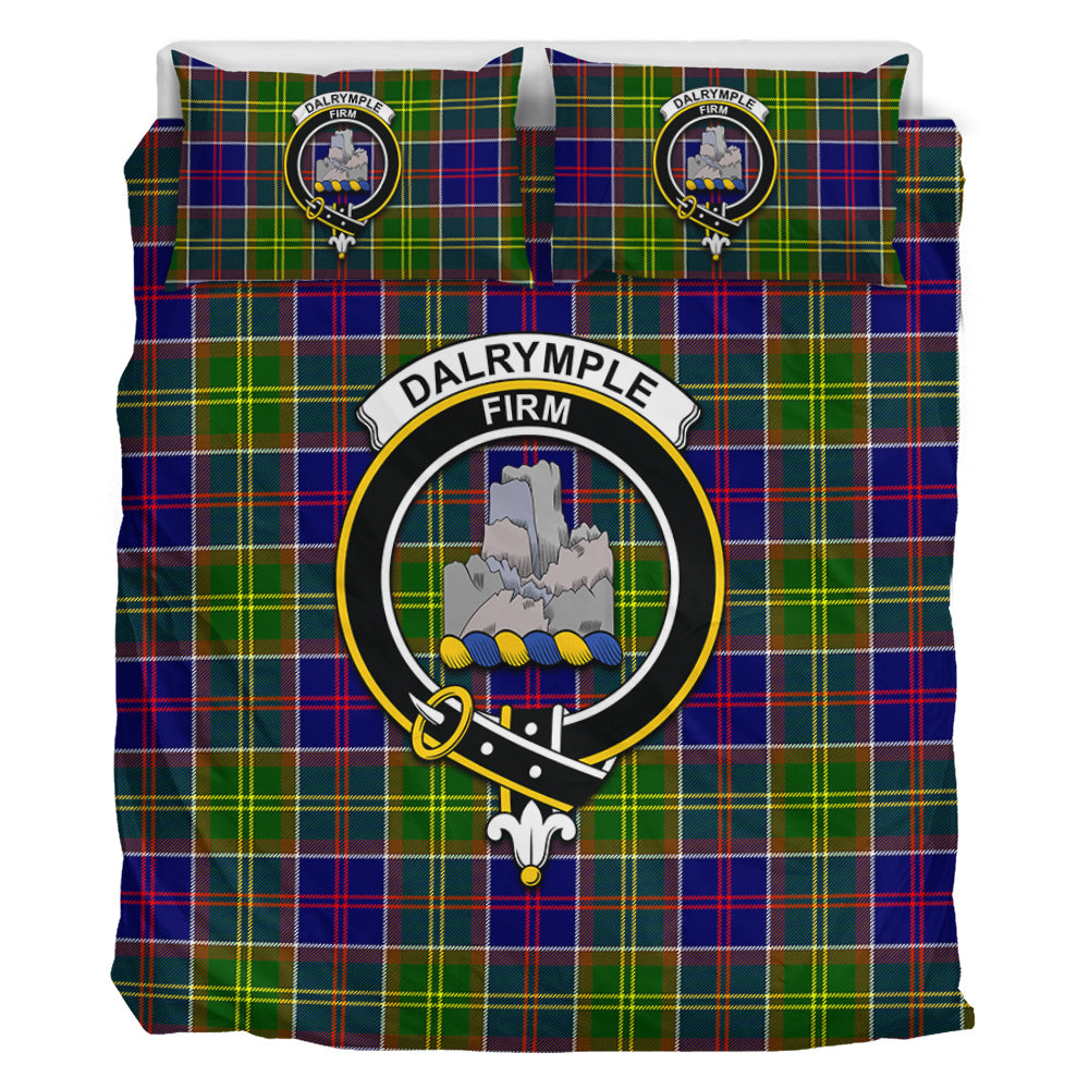 Dalrymple Tartan Bedding Set with Family Crest - Tartan Vibes Clothing