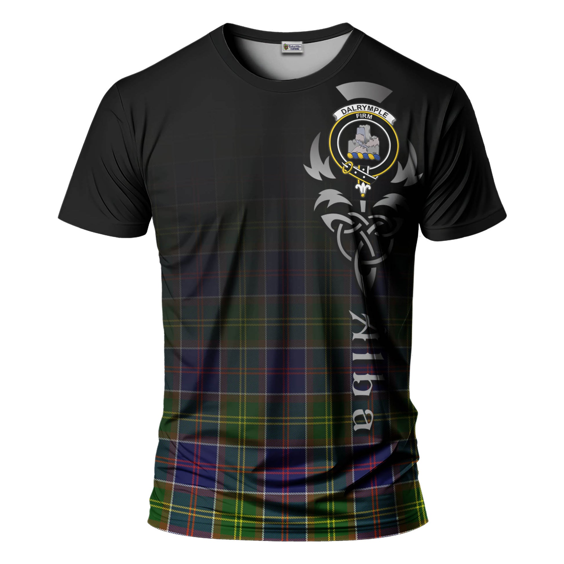 Dalrymple Tartan T-Shirt Featuring Alba Gu Brath Family Crest Celtic Inspired - Tartan Vibes Clothing