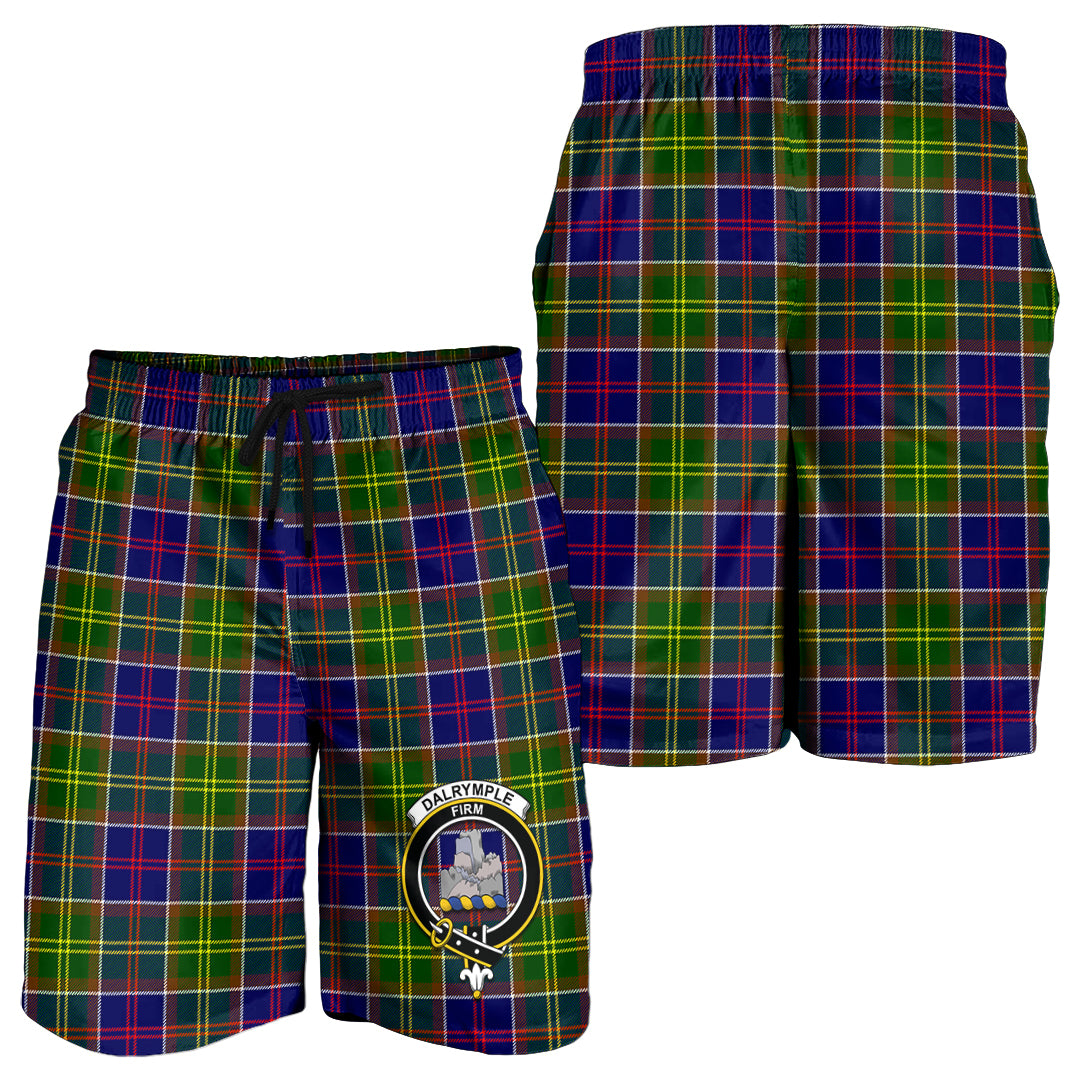 Dalrymple Tartan Mens Shorts with Family Crest - Tartan Vibes Clothing