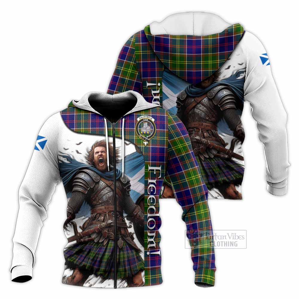 Tartan Vibes Clothing Dalrymple Crest Tartan Knitted Hoodie Inspired by the Freedom of Scottish Warrior