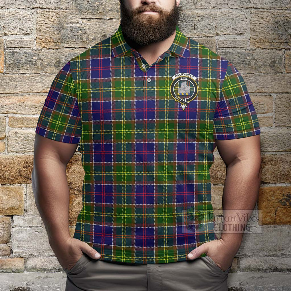 Dalrymple Tartan Polo Shirt with Family Crest Celtic Skull Style - Tartan Vibes Clothing