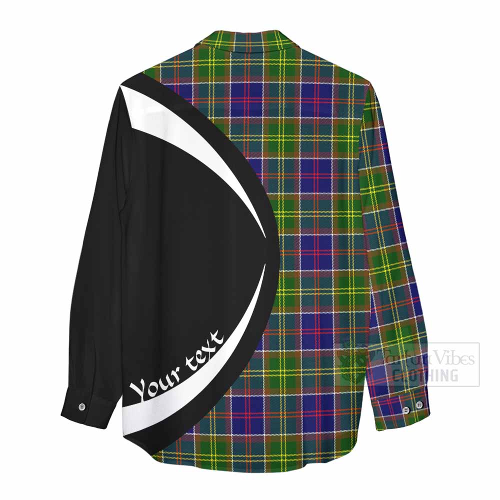 Dalrymple Tartan Women's Casual Shirt with Family Crest Circle Style - Tartan Vibes Clothing