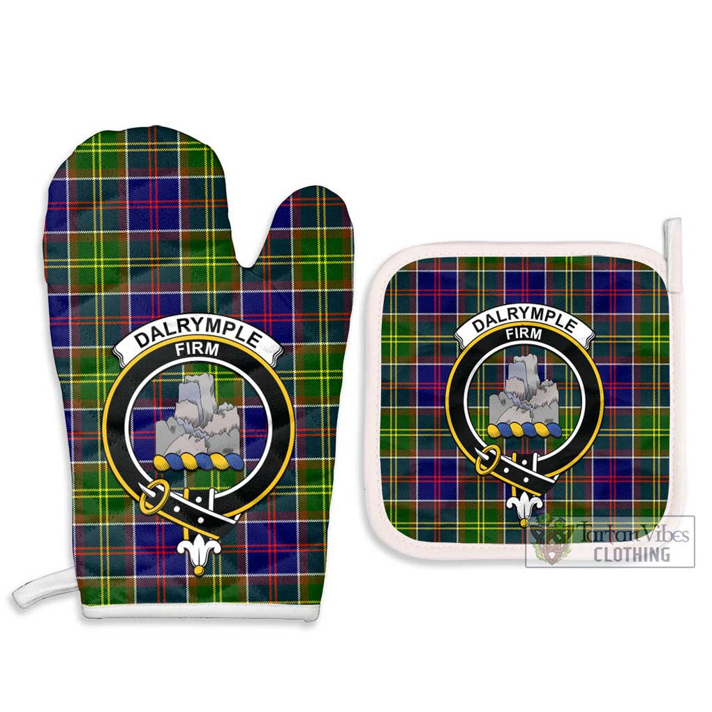 Dalrymple Tartan Combo Oven Mitt & Pot-Holder with Family Crest - Tartan Vibes Clothing