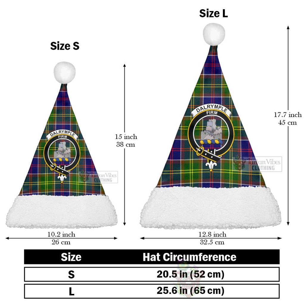 Dalrymple Tartan Christmas Santa Hats with Family Crest Christmas Hat L 25.6in (65cm) - Tartan Vibes Clothing