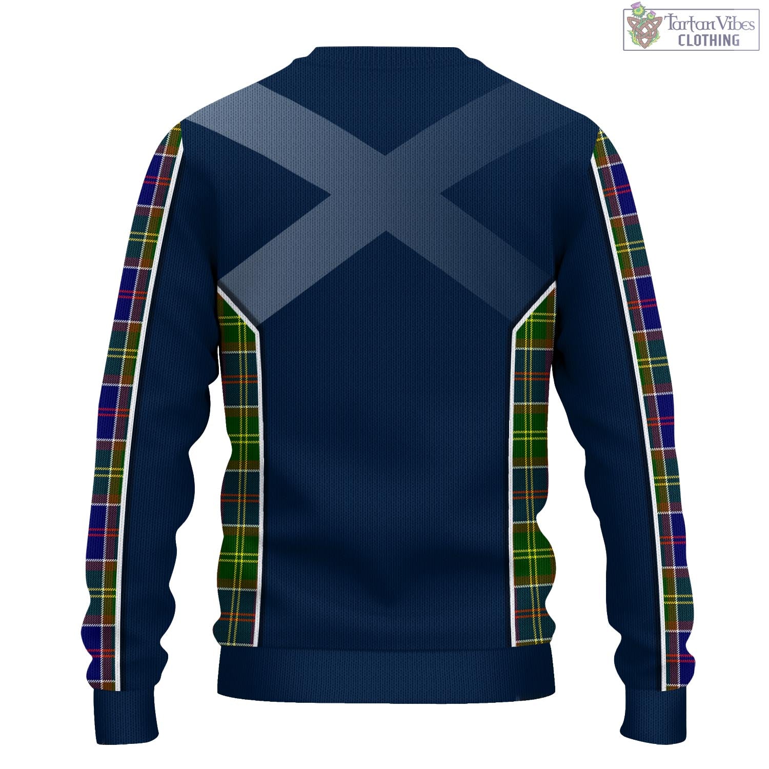 Dalrymple Tartan Knitted Sweatshirt with Family Crest and Scottish Thistle Vibes Sport Style - Tartan Vibes Clothing