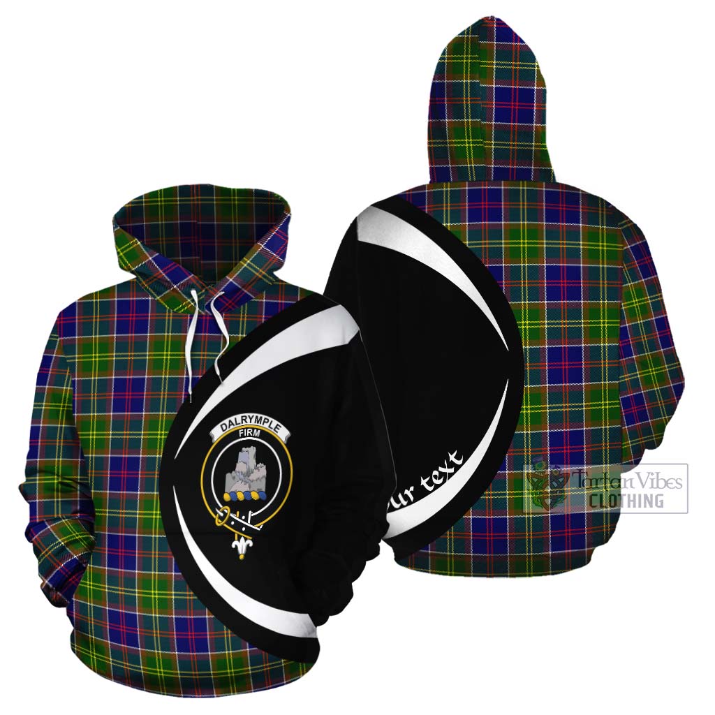 Dalrymple Tartan Cotton Hoodie with Family Crest Circle Style Zip Hoodie - Tartan Vibes Clothing