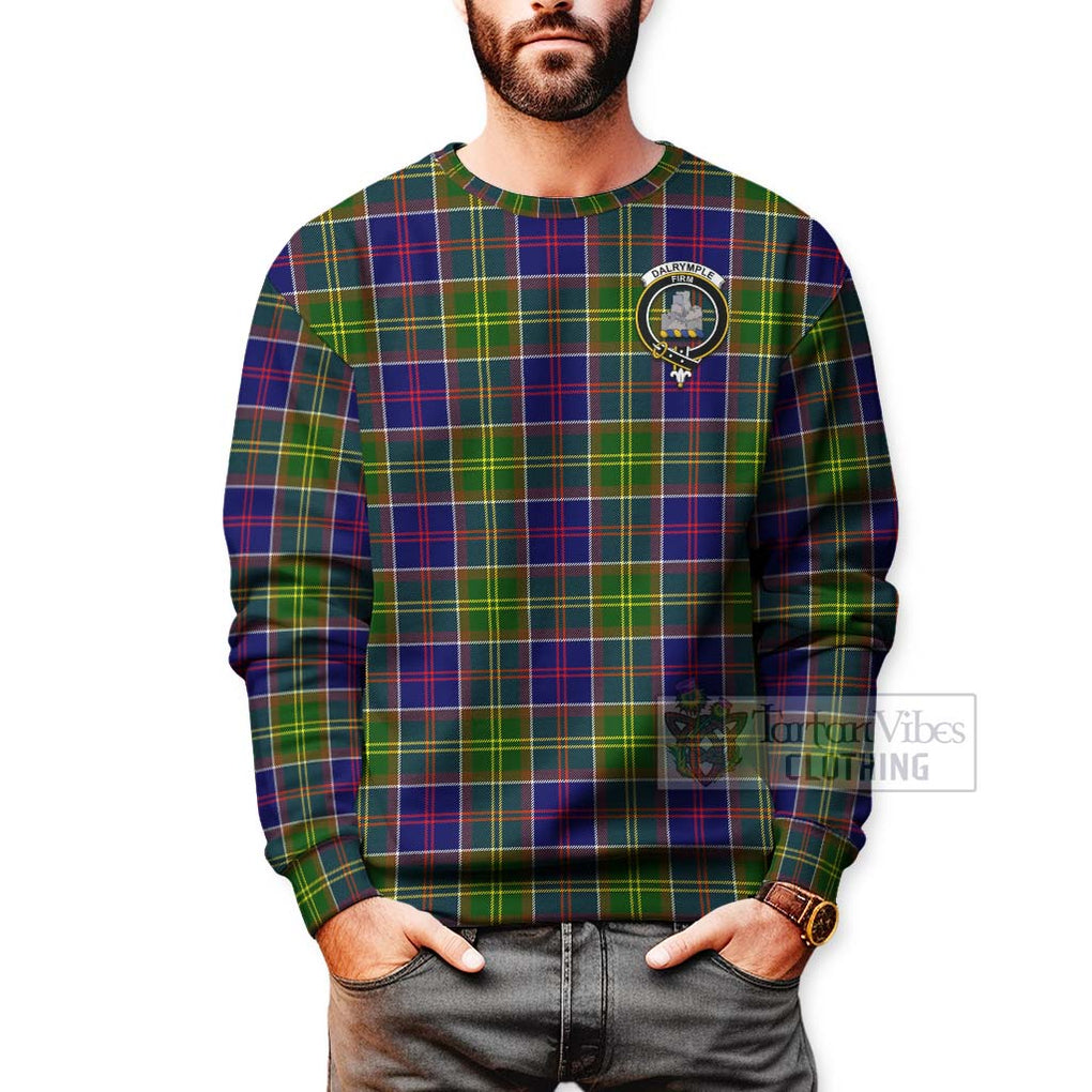 Dalrymple Tartan Sweatshirt with Family Crest Celtic Skull Style - Tartan Vibes Clothing