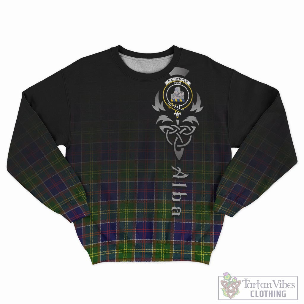 Dalrymple Tartan Sweatshirt Featuring Alba Gu Brath Family Crest Celtic Inspired - Tartan Vibes Clothing