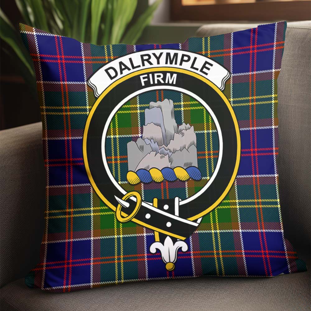 Dalrymple Tartan Pillow Cover with Family Crest - Tartan Vibes Clothing