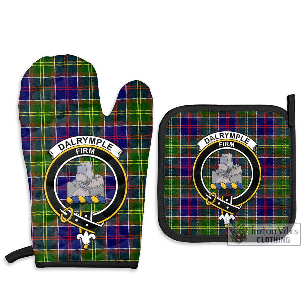 Dalrymple Tartan Combo Oven Mitt & Pot-Holder with Family Crest - Tartan Vibes Clothing