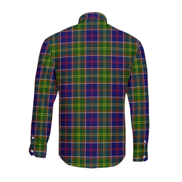 Dalrymple Tartan Long Sleeve Button Up Shirt with Family Crest - Tartan Vibes Clothing
