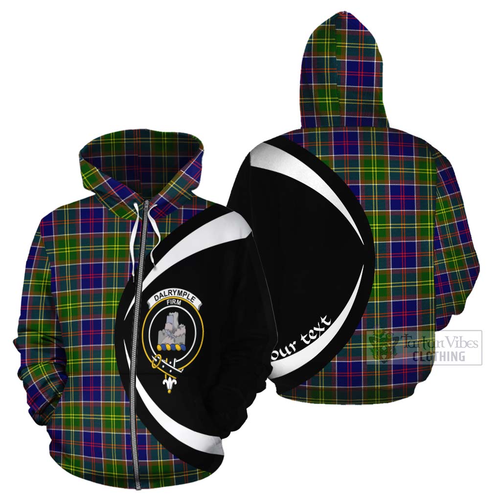 Dalrymple Tartan Cotton Hoodie with Family Crest Circle Style - Tartan Vibes Clothing