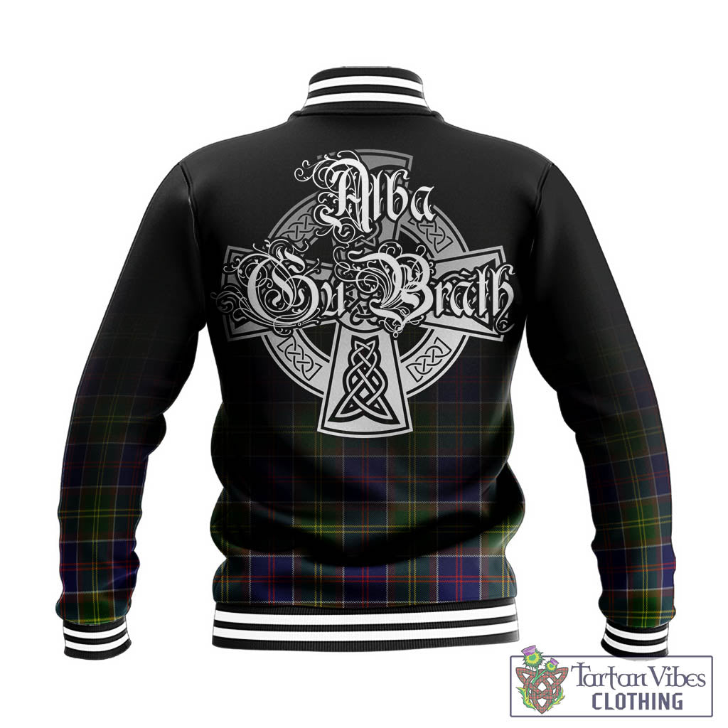 Dalrymple Tartan Baseball Jacket Featuring Alba Gu Brath Family Crest Celtic Inspired - Tartan Vibes Clothing