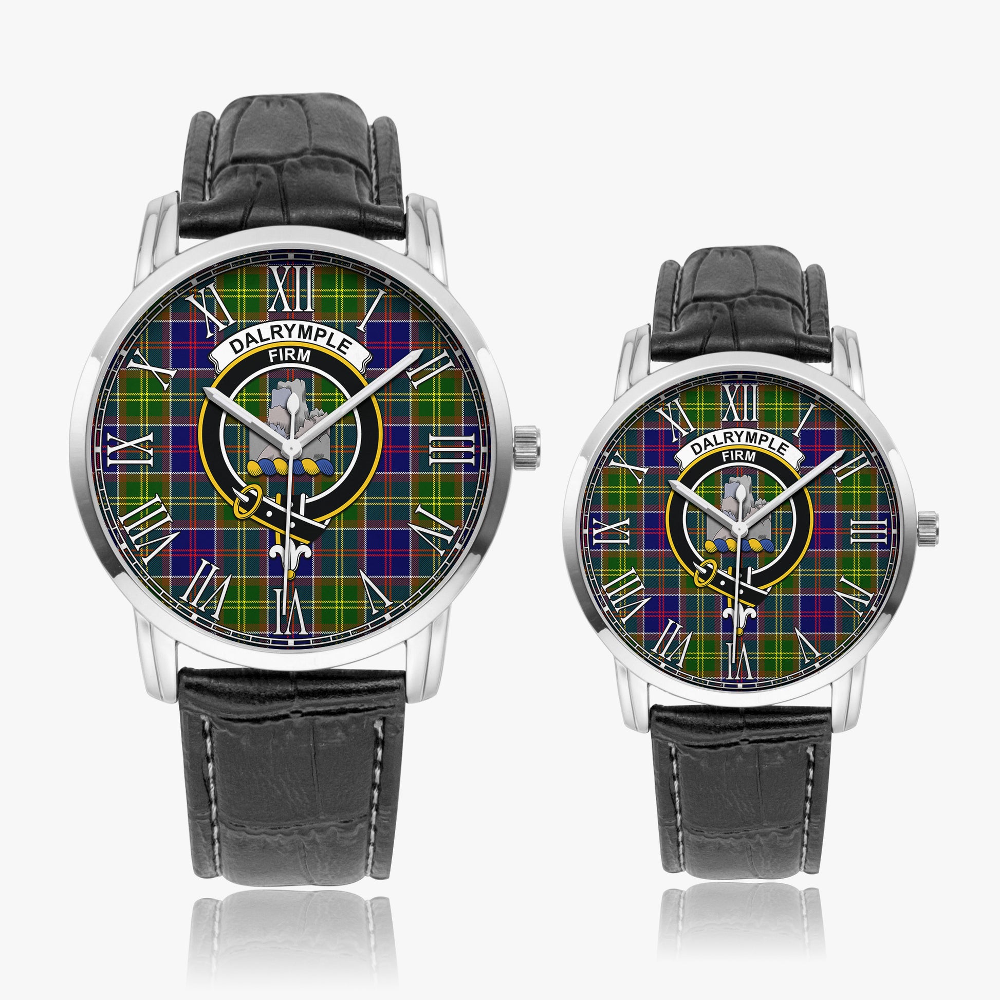 Dalrymple Tartan Family Crest Leather Strap Quartz Watch - Tartan Vibes Clothing