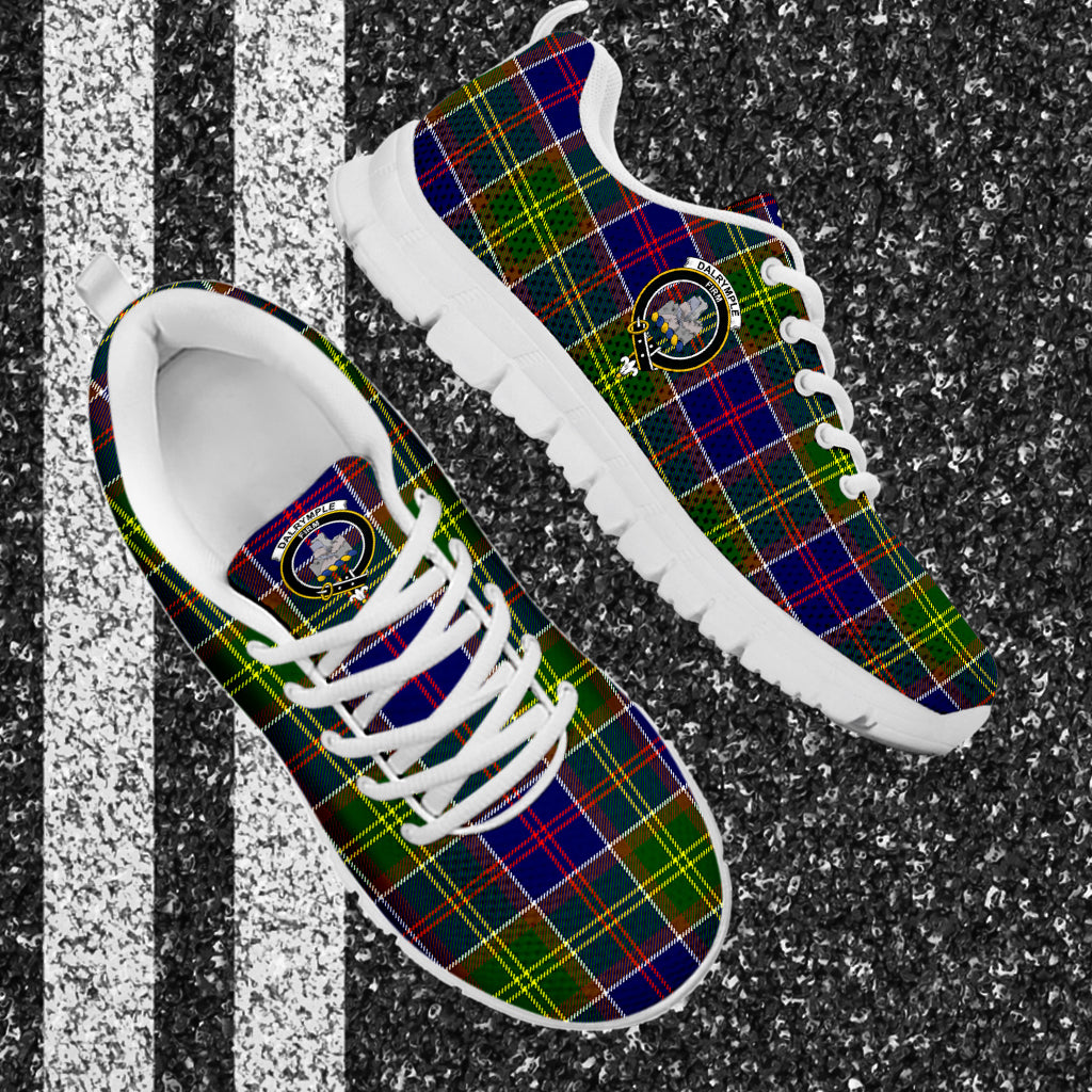 Dalrymple Tartan Sneakers with Family Crest - Tartan Vibes Clothing