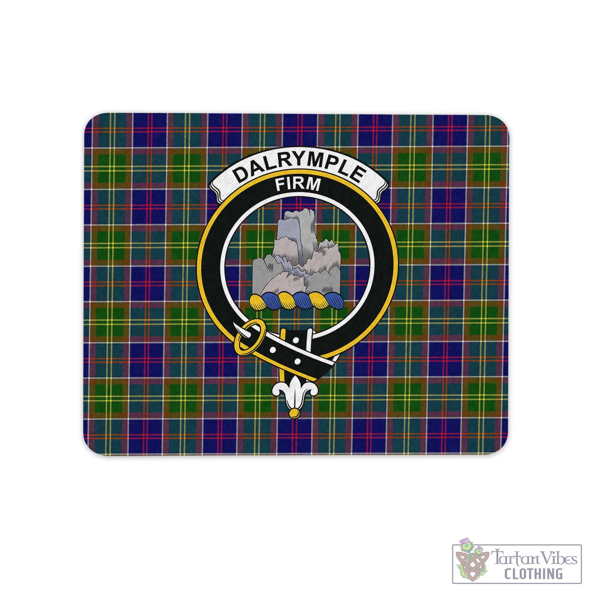 Tartan Vibes Clothing Dalrymple Tartan Mouse Pad with Family Crest