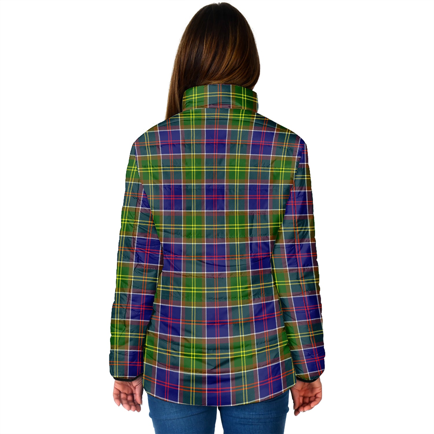Dalrymple Tartan Padded Jacket with Family Crest - Tartan Vibes Clothing