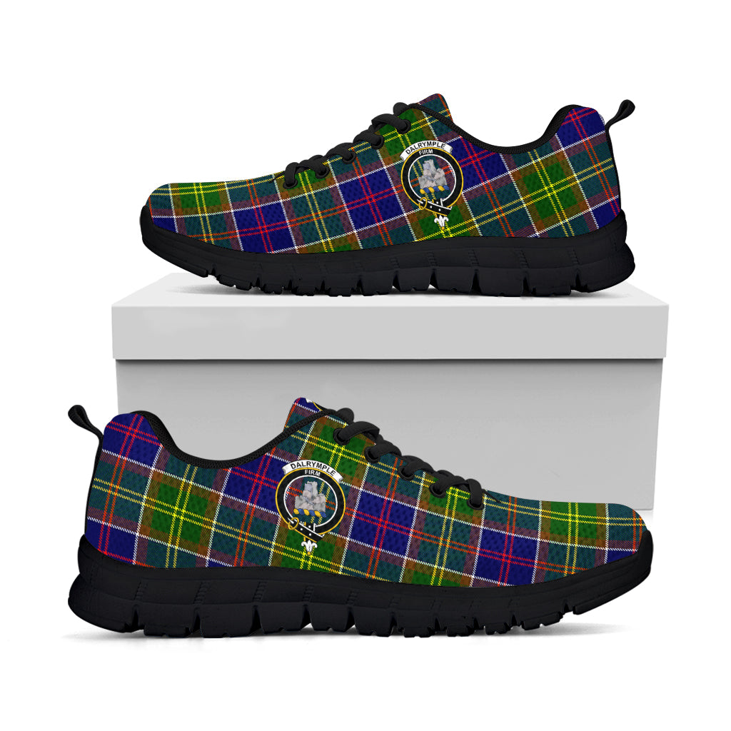 Dalrymple Tartan Sneakers with Family Crest - Tartan Vibes Clothing