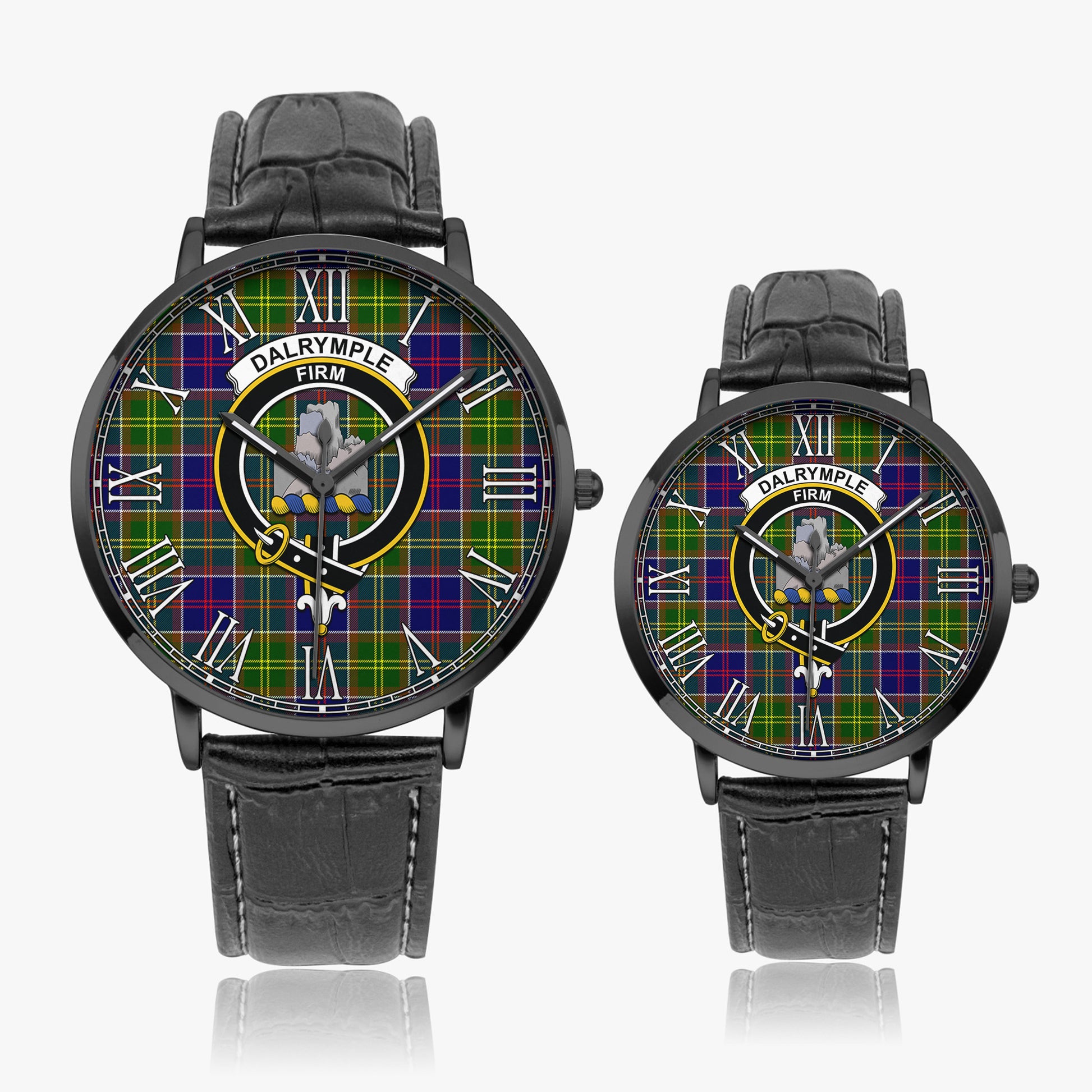 Dalrymple Tartan Family Crest Leather Strap Quartz Watch - Tartan Vibes Clothing