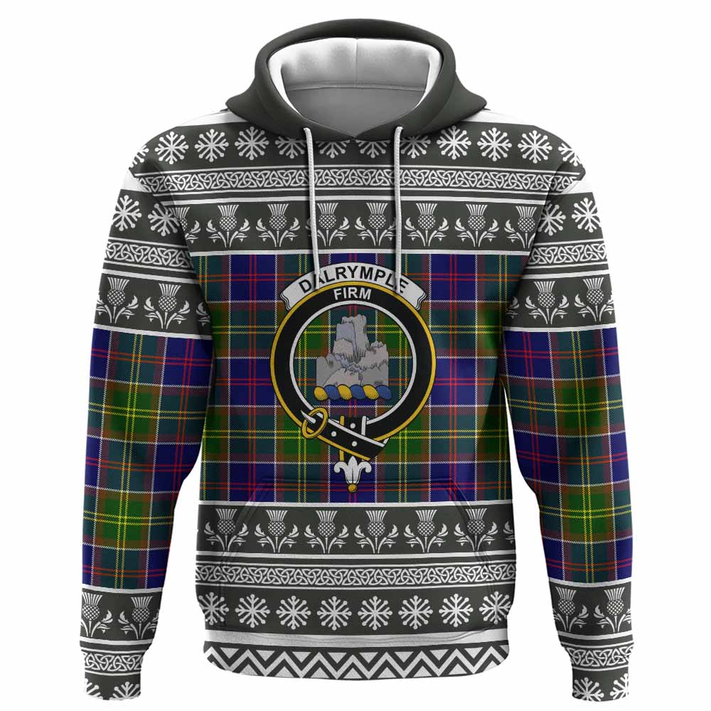 Dalrymple Clan Tartan Christmas Hoodie with Family Crest - Tartan Vibes Clothing