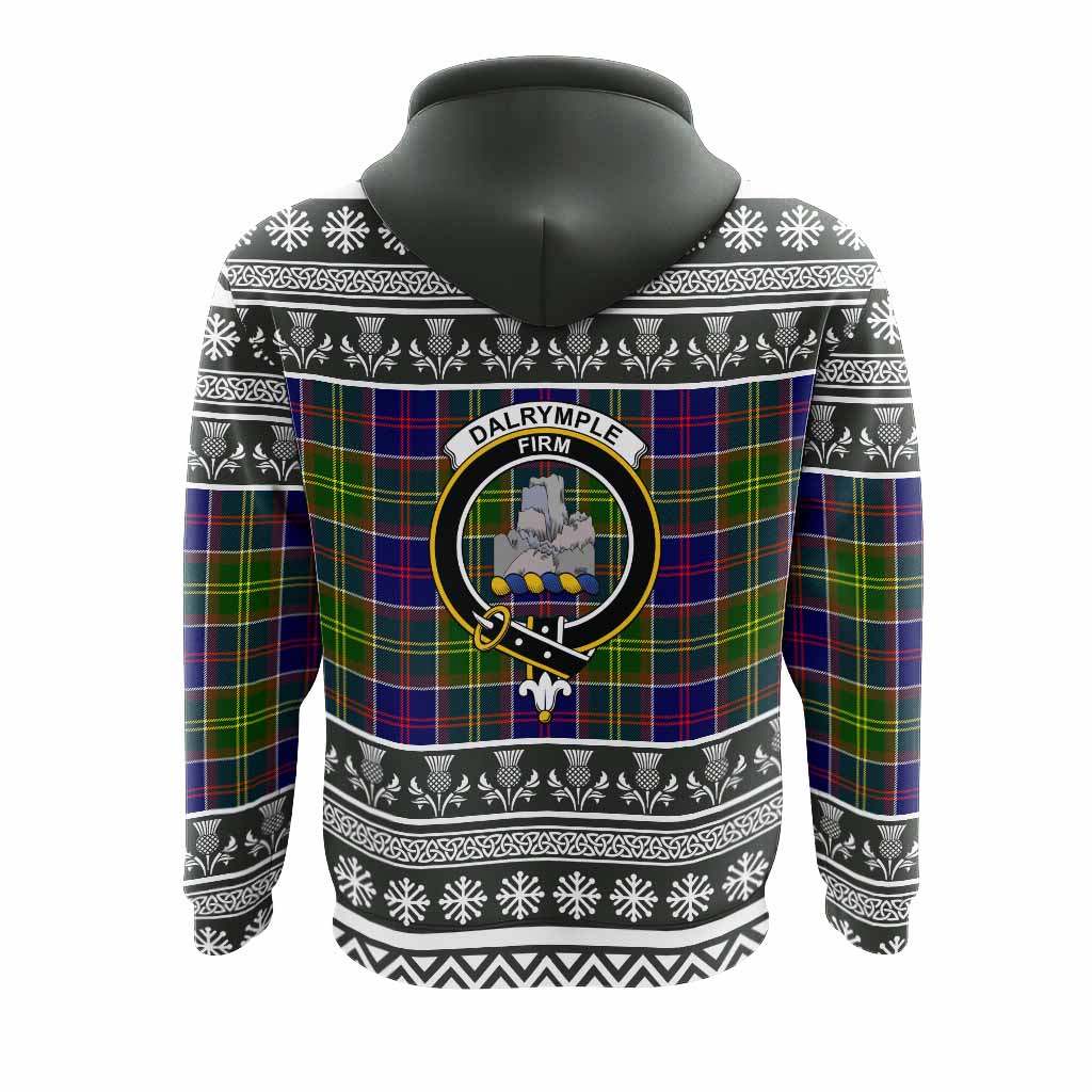Dalrymple Clan Tartan Christmas Hoodie with Family Crest - Tartan Vibes Clothing