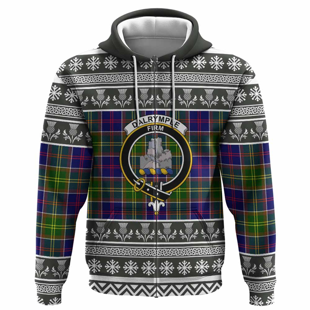 Dalrymple Clan Tartan Christmas Hoodie with Family Crest - Tartan Vibes Clothing