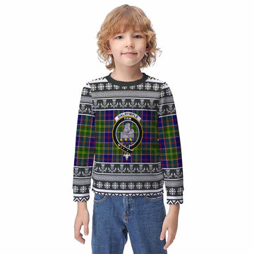 Dalrymple Clan Tartan Christmas Kid Ugly Sweatshirt with Family Crest