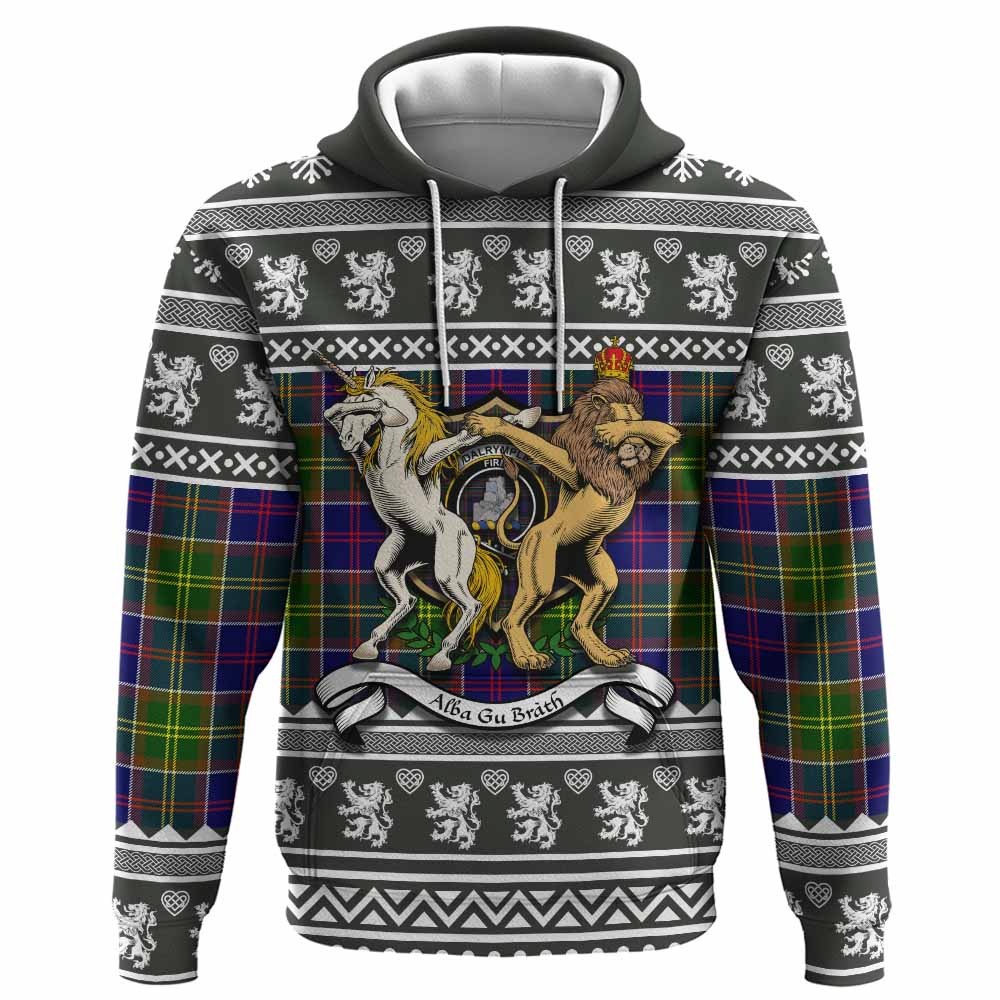 Dalrymple Clan Tartan Crest Christmas Hoodie Coat of Arms Funny Style - Tartan Vibes Clothing