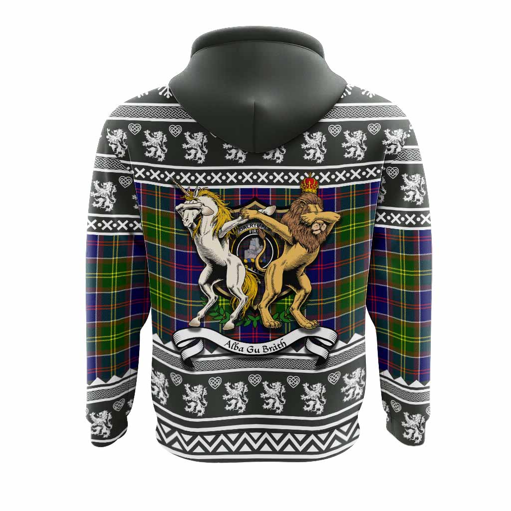 Dalrymple Clan Tartan Crest Christmas Hoodie Coat of Arms Funny Style - Tartan Vibes Clothing