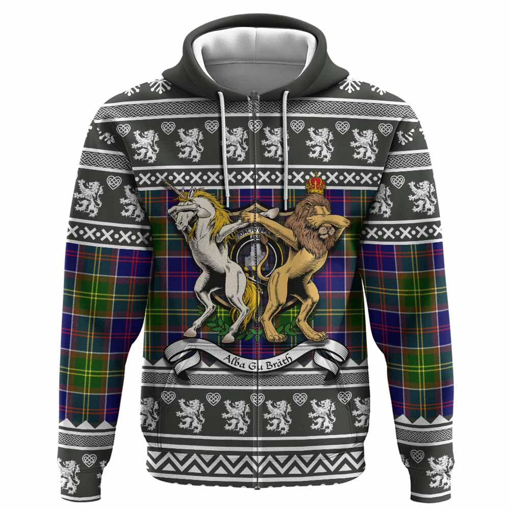 Dalrymple Clan Tartan Crest Christmas Hoodie Coat of Arms Funny Style - Tartan Vibes Clothing