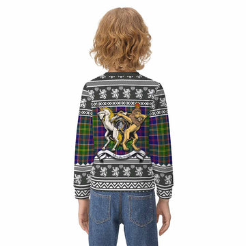 Dalrymple Clan Tartan Crest Christmas Kid Ugly Sweatshirt Coat of Arms Funny Style