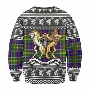 Dalrymple Clan Tartan Crest Christmas Sweatshirt Coat of Arms Funny Style