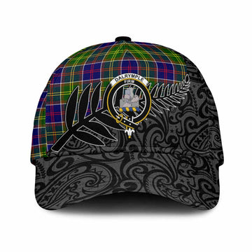 Dalrymple Crest Tartan Classic Cap with New Zealand Silver Fern Half Style