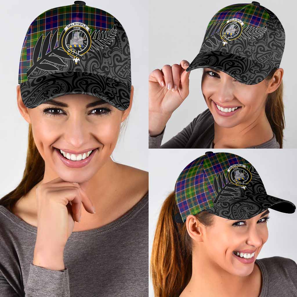 Dalrymple Crest Tartan Classic Cap with New Zealand Silver Fern Half Style