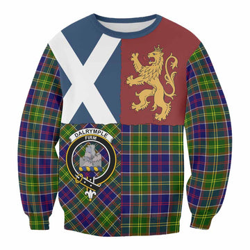 Dalrymple Crest Tartan Sweatshirt with Lion Rampant Saltire Style