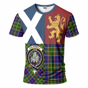 Dalrymple Crest Tartan T-Shirt with Lion Rampant Saltire Style