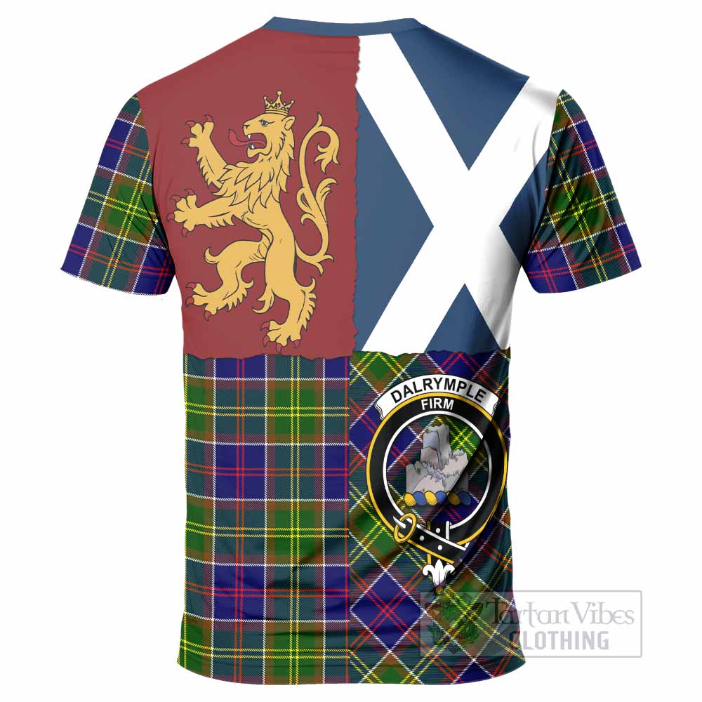 Dalrymple Crest Tartan T-Shirt with Lion Rampant Saltire Style