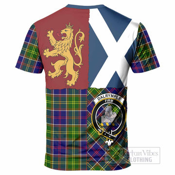 Dalrymple Crest Tartan T-Shirt with Lion Rampant Saltire Style