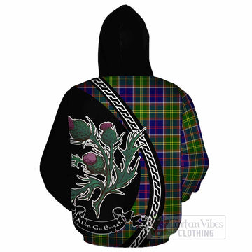 Dalrymple Family Crest Tartan Cotton Hoodie Alba Thistle Inspired