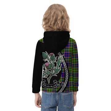 Dalrymple Family Crest Tartan Kid Hoodie Alba Thistle Inspired