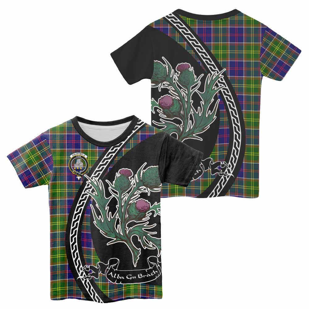 Dalrymple Family Crest Tartan Kid T-shirt Alba Thistle Inspired - Tartan Vibes Clothing
