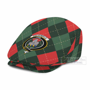 Dalrymple Scottish Family Crest Flat Cap, Jeff Cap Argyle Plaid Christmas Style