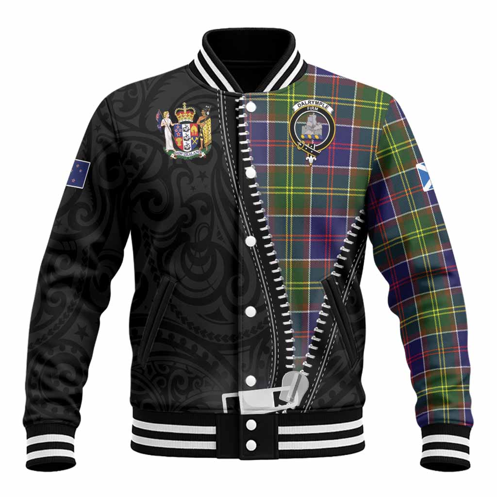 Dalrymple Tartan Baseball Jacket New Zealand Pattern Unique Zipper Stylized