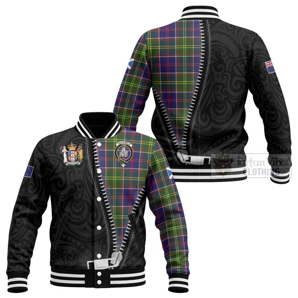 Dalrymple Tartan Baseball Jacket New Zealand Pattern Unique Zipper Stylized