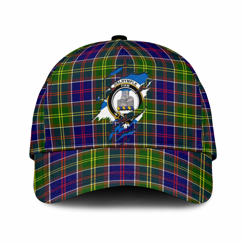 Dalrymple Tartan Classic Cap with Family Crest In Me Style