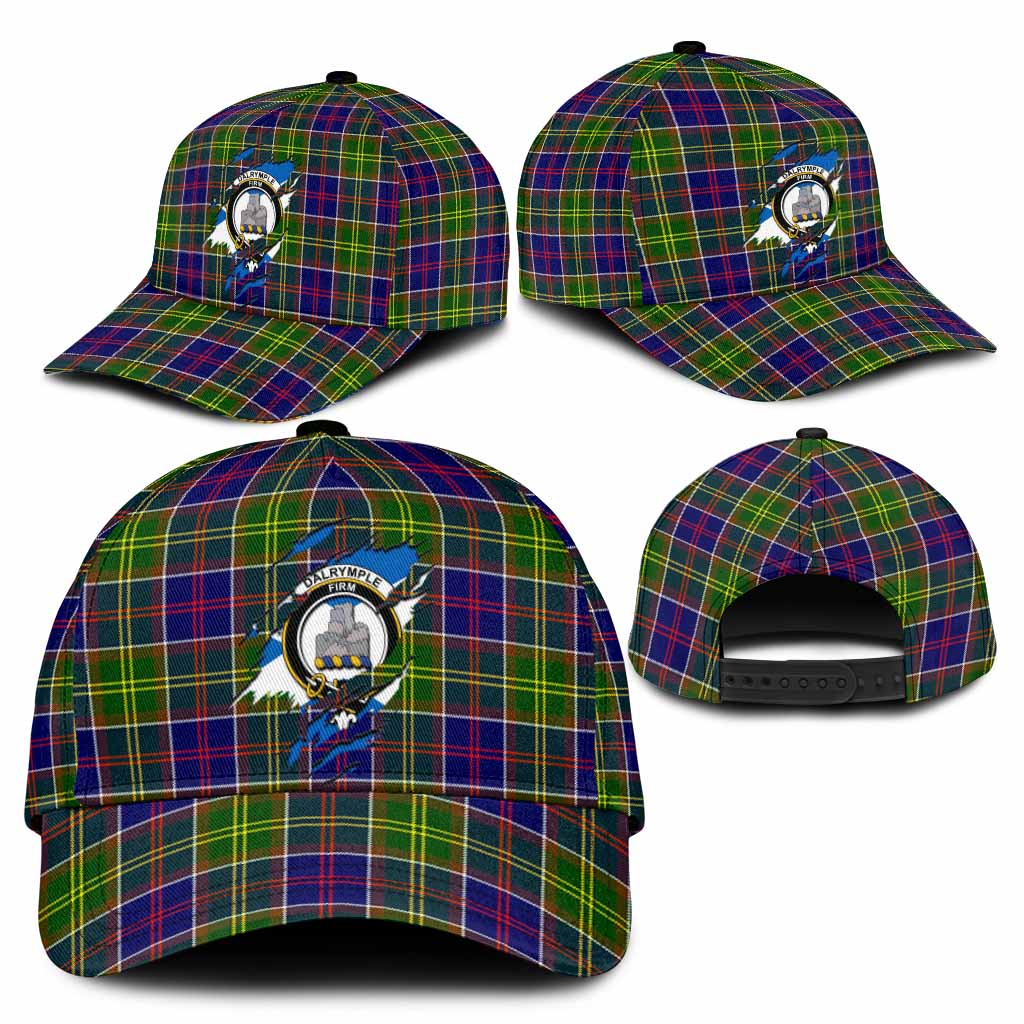 Dalrymple Tartan Classic Cap with Family Crest In Me Style