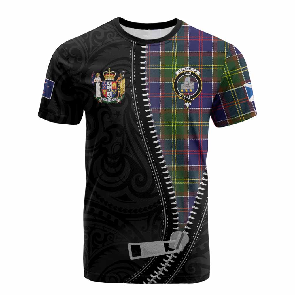 Dalrymple Tartan Cotton T-shirt New Zealand Pattern Unique Zipper Stylized